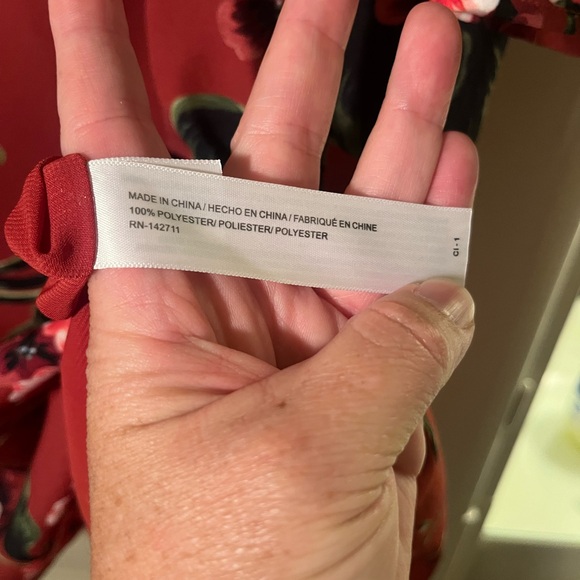 Eloquii Red Rose Floral Drape Midi Dress - PLUS Size 24 - Picture 8 of 8